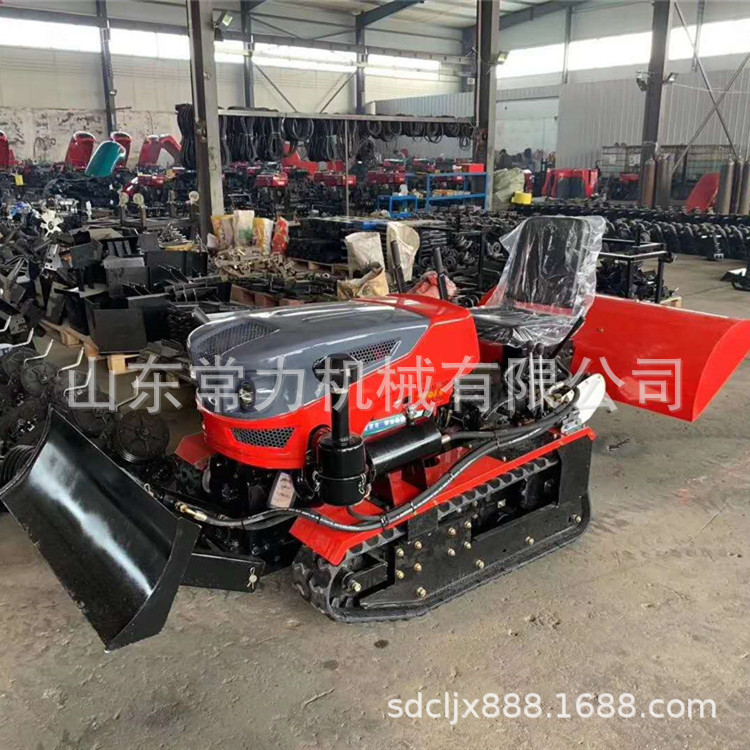 座驾式履带式旋耕机 加装前铲 50马力四缸耕地履带式耕田机