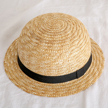 儿童帽子夏天沙滩可爱圆顶麦秆草帽男女宝宝遮阳帽韩国小礼帽新款