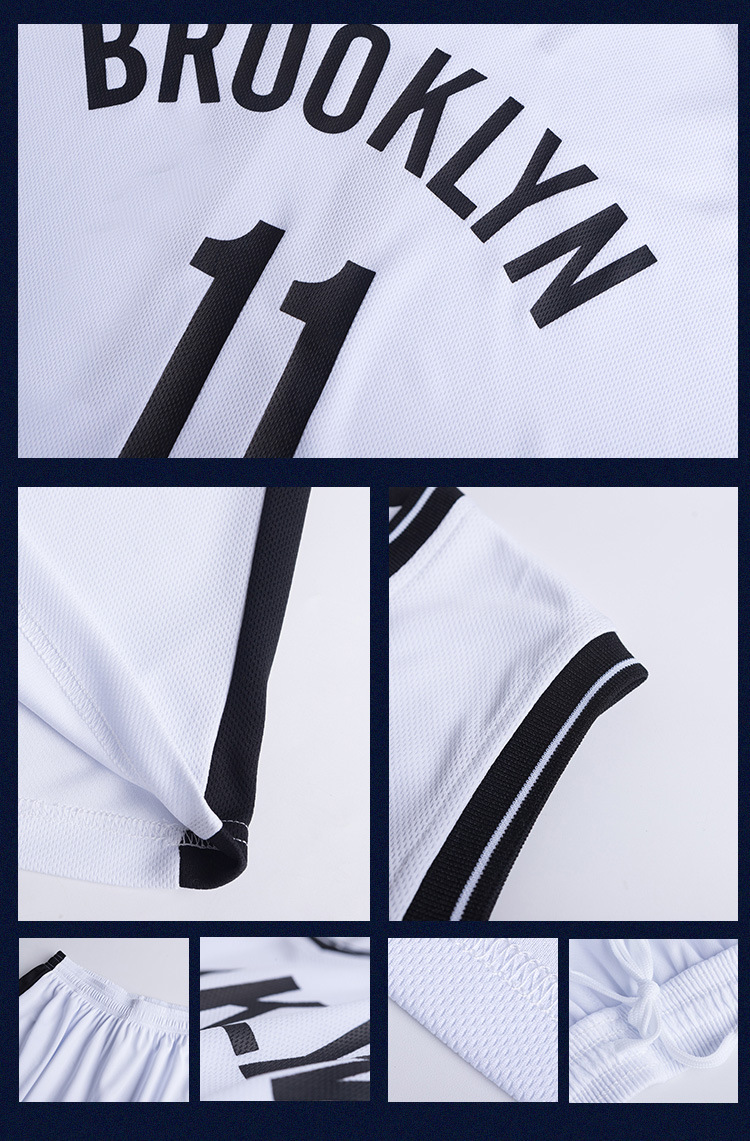 篮网欧文11号篮球服运动套装球星号码黑色白色brooklyn 休闲球衣