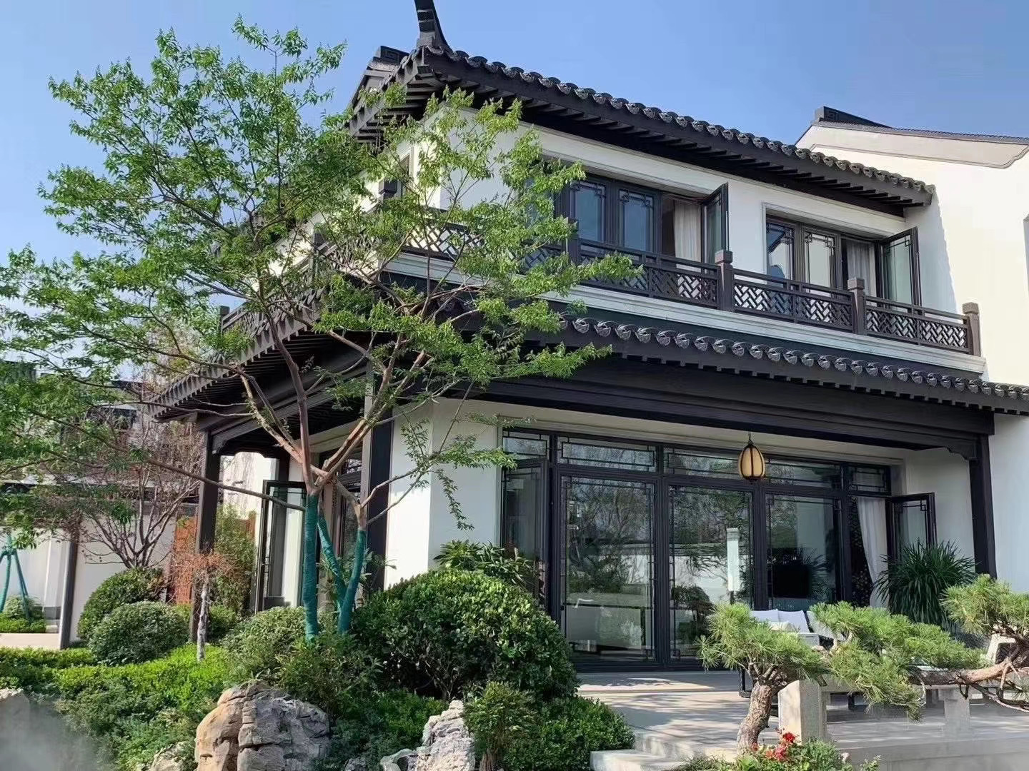 断桥门窗新中式复古铝合金门窗景点区民宿别墅定制仿古窗