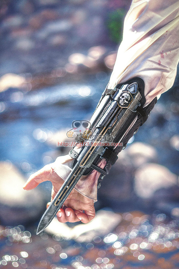 刺客信条4黑旗1:1袖中箭袖箭散货刃可弹射爱德华cosplay武器道具-阿里