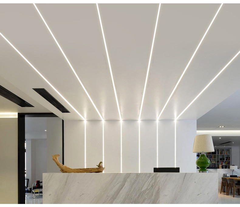 工程定制嵌入式线条灯黑色面罩铝材线形灯厨酒柜造型灯led线性灯