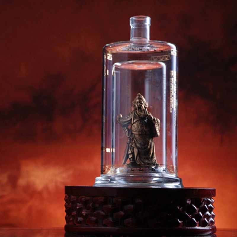 玻璃酒瓶定制厂家内雕立体雕摆件玻璃瓶酒厂装酒器具水晶工艺品