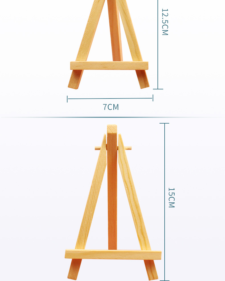 创意木质三角架小画架 迷你原松木头手机支架装饰展示摆件diy道具