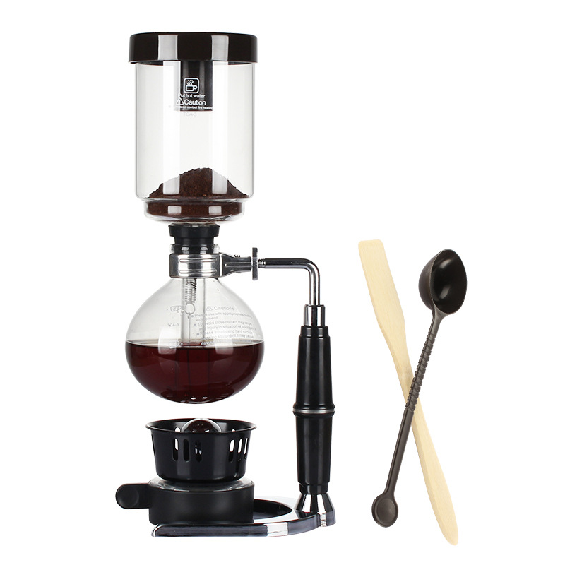 Siphon Pot Gift Box Vacuum Coffee Maker Suit Household Glass Manual Coffee Making Machine Coffee Grinder