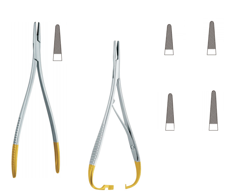 钨碳钢持针钳 金柄持针器 钳式针持 镶片持针器 质优价优