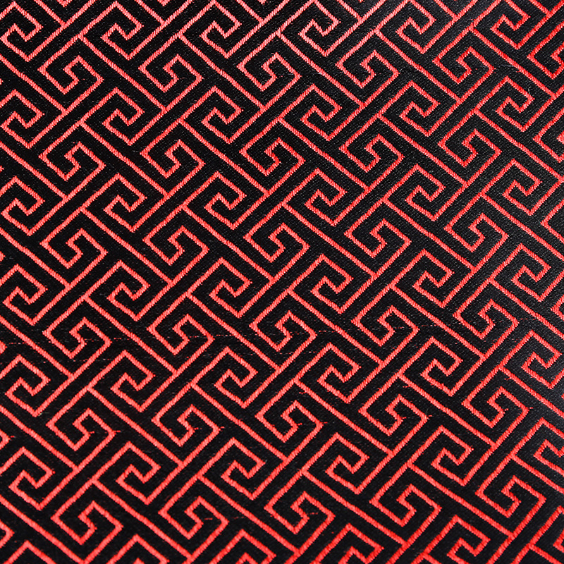 厂家现货提花回文长城格织锦缎布料丝绸面料红木沙发坐垫布