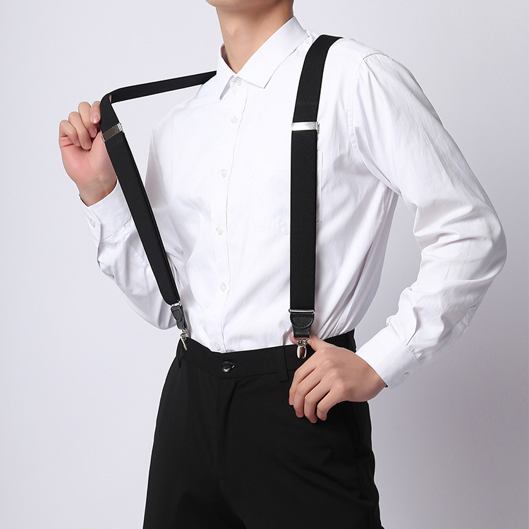 针扣男士背带成人背带裤子吊带吊裤带吊带背带男背带夹带针不滑扣