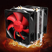 超频三红海mini增强版 CPU散热器塔式双热管双风扇CPU散热风扇