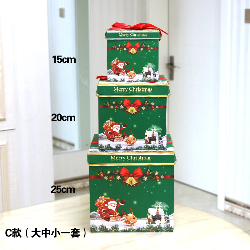 New Christmas Gift Box Three-Piece Christmas Decorations Decoration Hair Clipper Christmas Scene Layout Gift Box Gifts