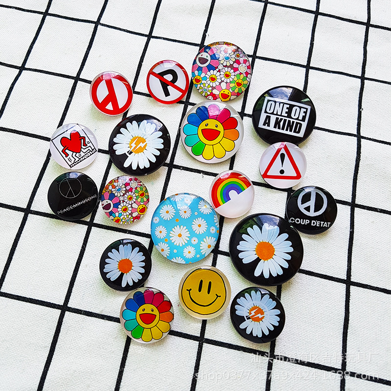 小雏菊权志龙同款pmo胸针gd勋章徽章村上隆七彩太阳花胸章定制25