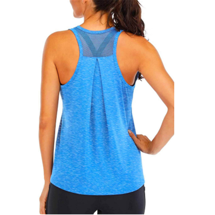 2023 Amazon Summer European and American New Women's Clothes Cationic Yoga Exercise Vest Women's Fitness Quick-Drying T-shirt