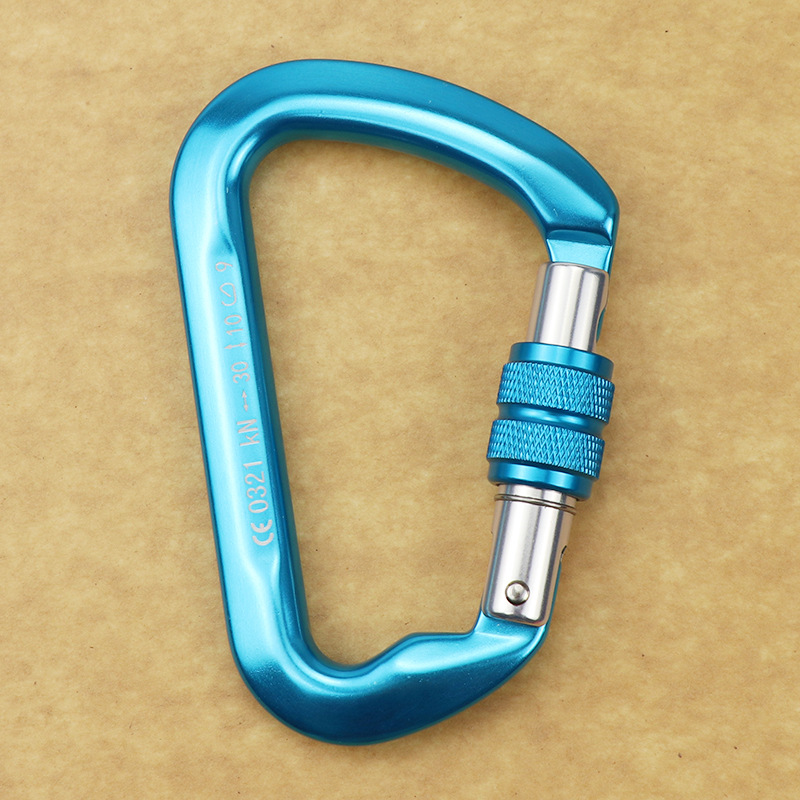 登山扣30kn主锁 绳索滑翔高空作业吊扣安全钩 航空铝快挂攀岩主锁