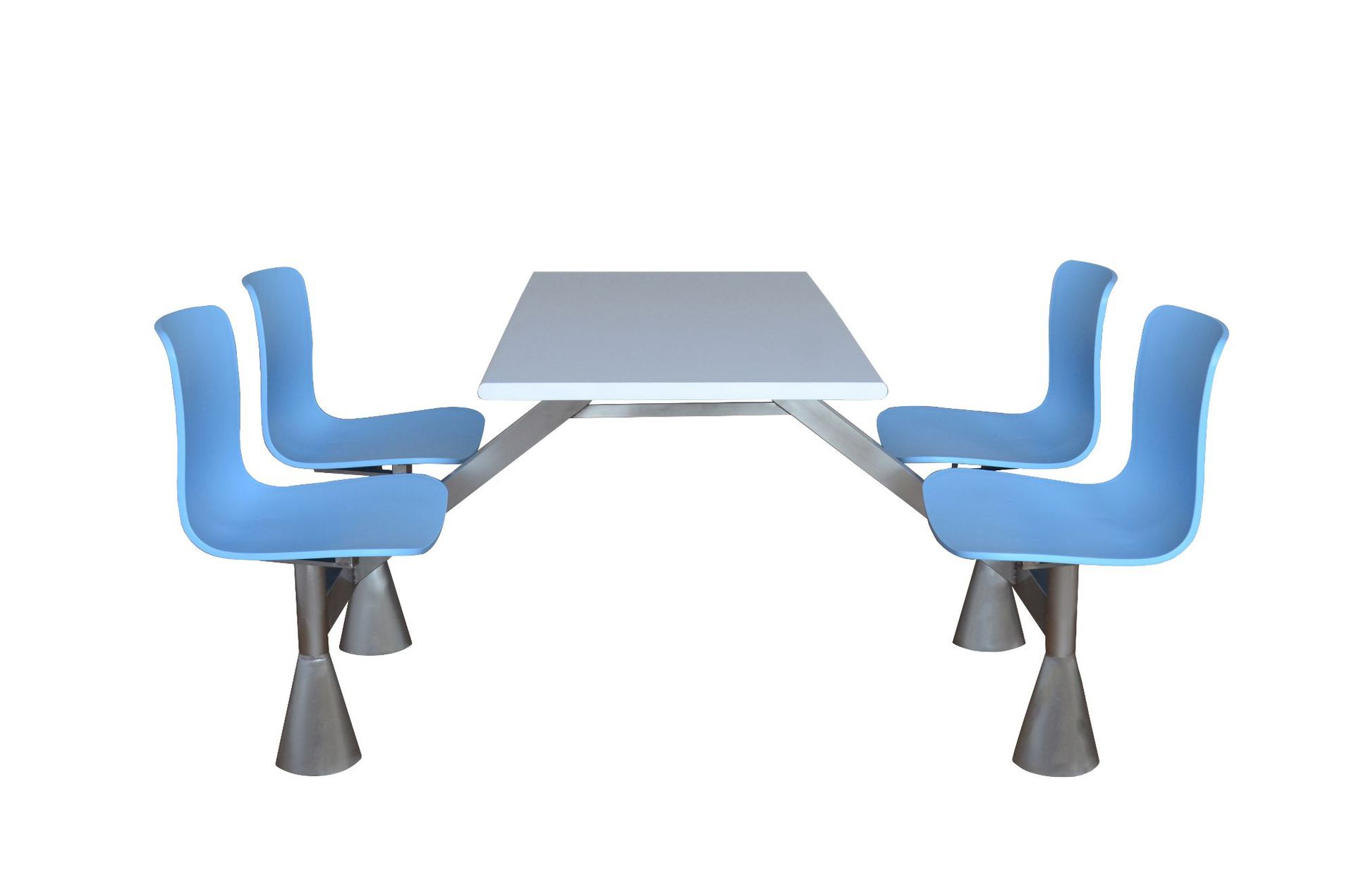 学校学生食堂餐桌椅 工厂企业员工餐厅桌椅可定制不锈钢连体桌椅