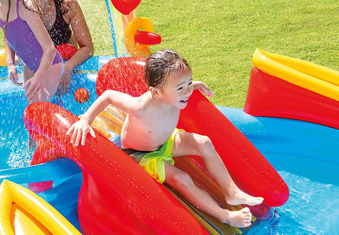 Original Authentic Intex Rainbow Slide Inflatable Swimming Pool Paddling Pool Children Sand Basin Ocean Ball Pool 57453