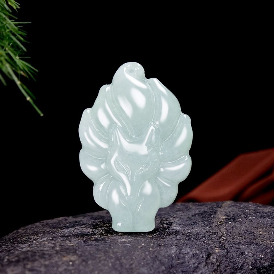 玉石干青翠玉吊坠韩玉铁龙生镶嵌类水滴桃心挂件锁骨链项链玉吊坠