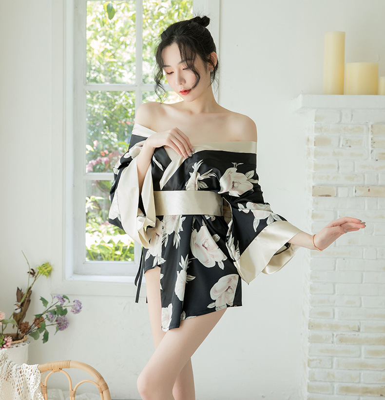 闺咪儿2020新款情趣内衣大码印花日系和服系带性感诱惑套装制服