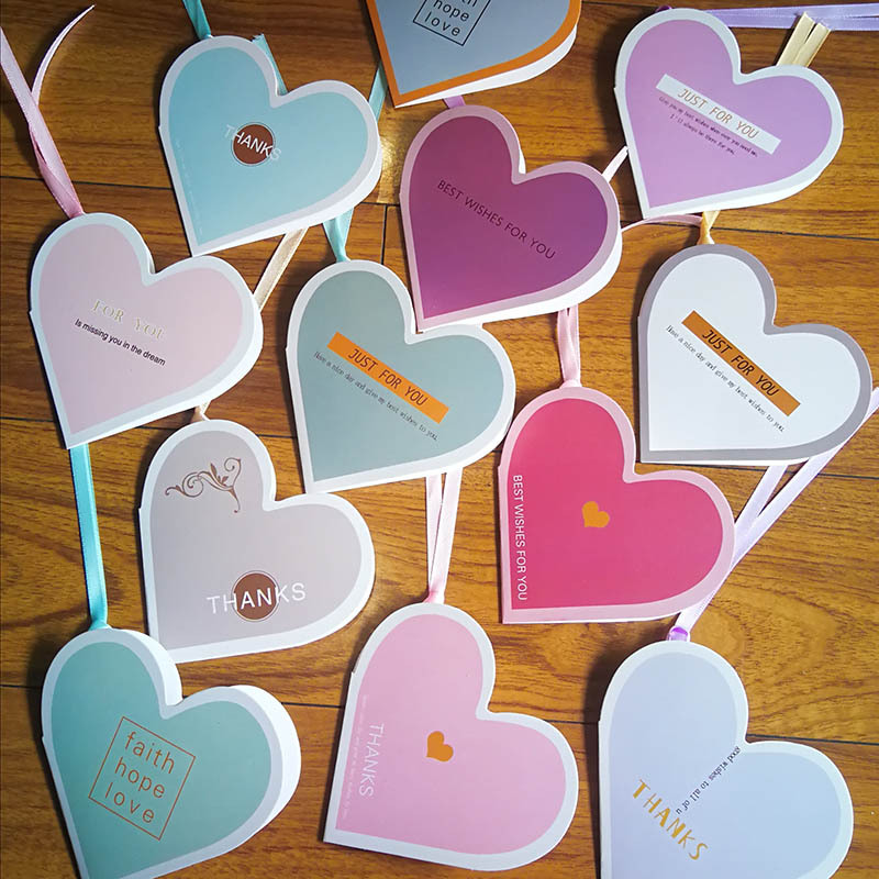 鲜花生日卡感谢卡祝福卡小卡片diy通用心型贺卡带信封1