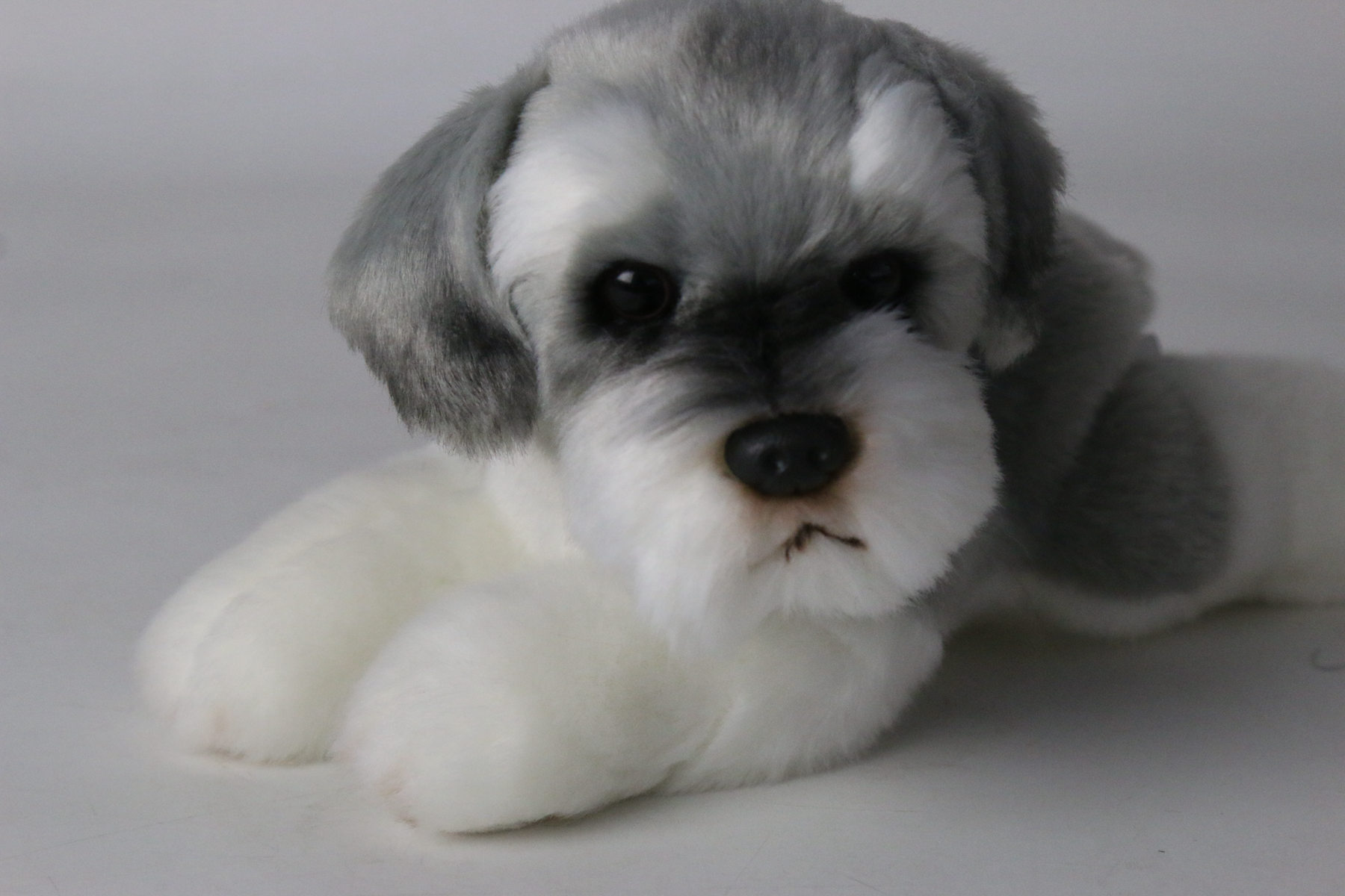 趴姿雪纳瑞毛绒公仔玩具玩偶定制来图定做企业吉祥物抱枕logo定制