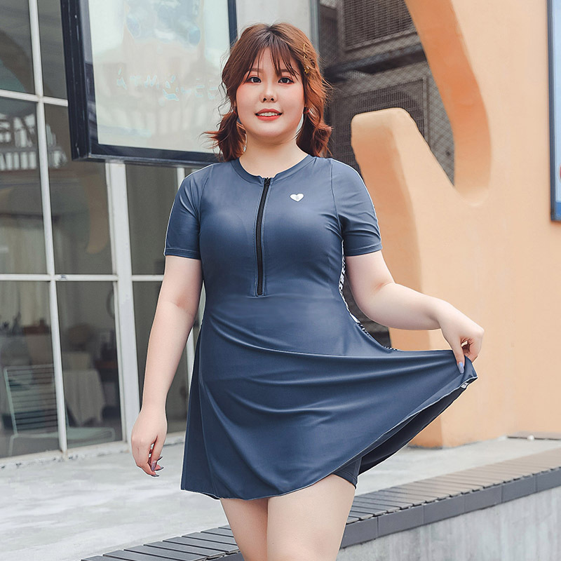 加肥大码泳衣女胖mm游泳衣200斤遮肚显瘦保守运动学生胖妹妹泳装