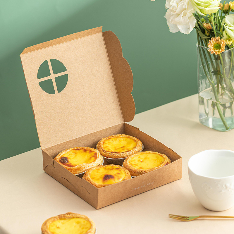 美涤蛋挞盒一次性 纸盒包装盒家用6粒装如图所示葡式可爱蛋挞盒子