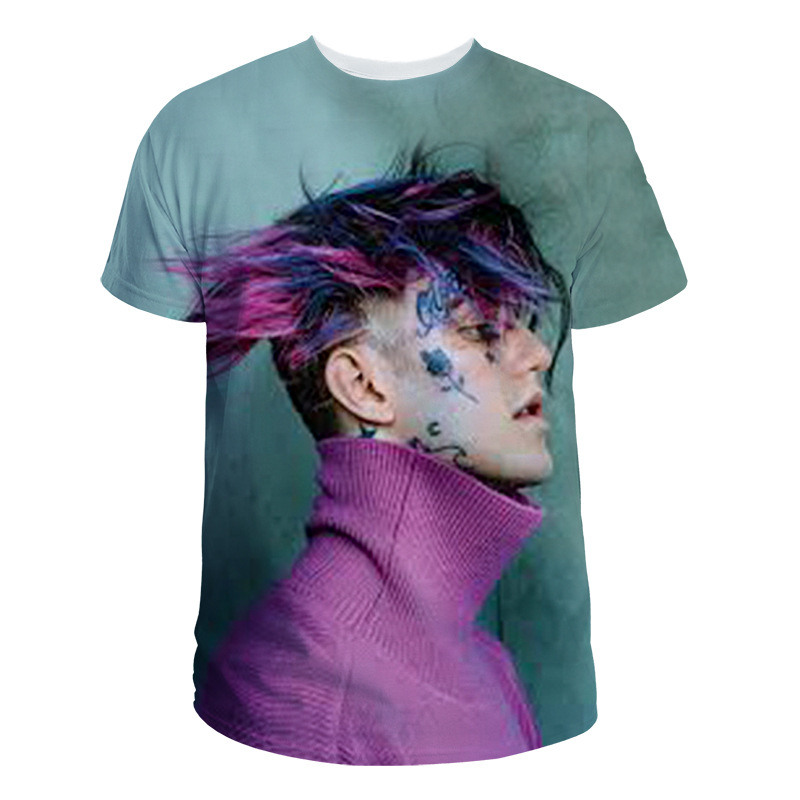 2020新款lilpeep印花夏季休闲男士t恤3d数码印花潮流t恤短袖上衣