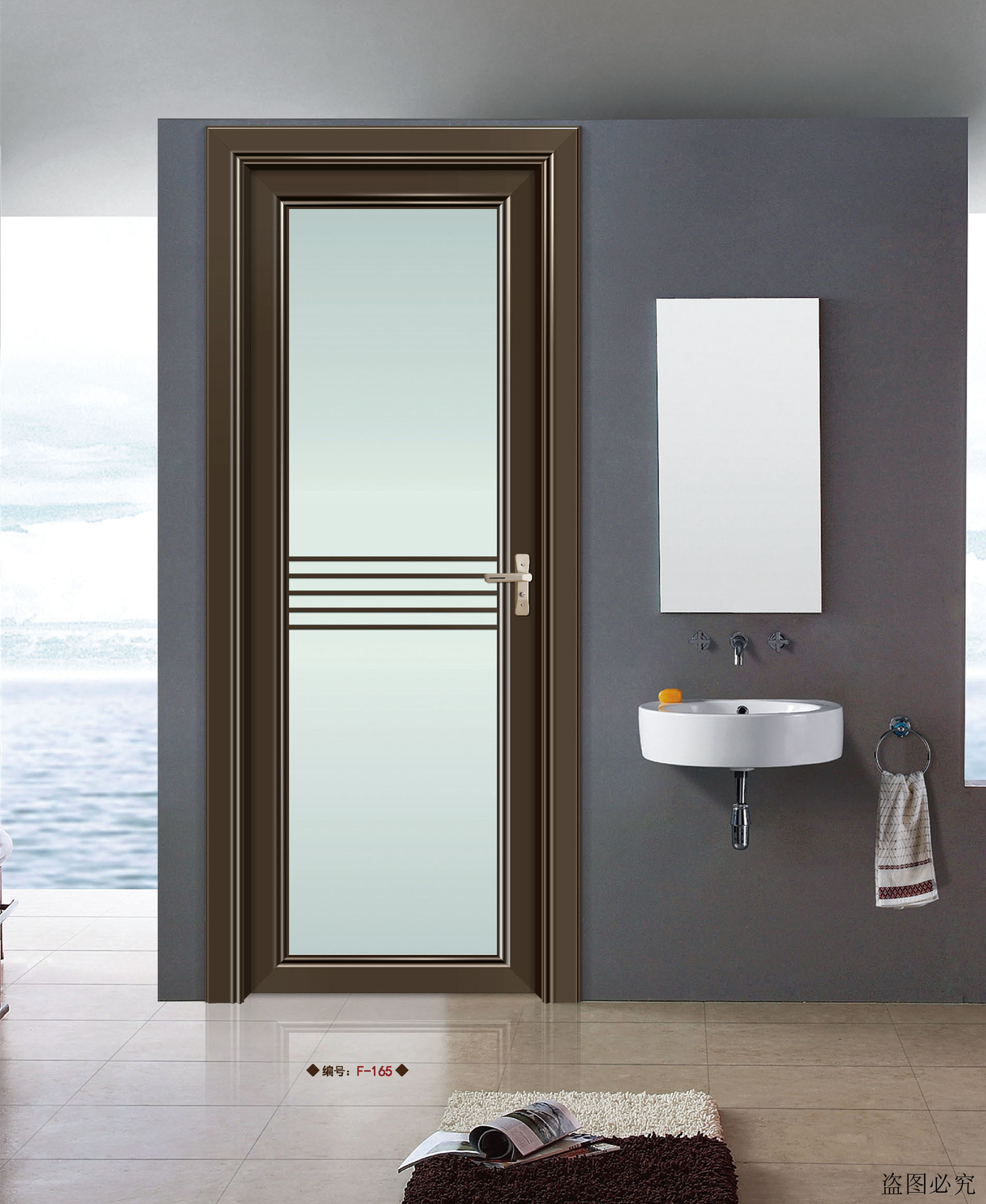 厂家直供 钛镁铝合金卫生间平开门玻璃门厨房洗手间阳台工程门