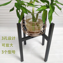 北欧铁艺花架 简式创意金色落地室内花架客厅养花架子绿萝花盆架