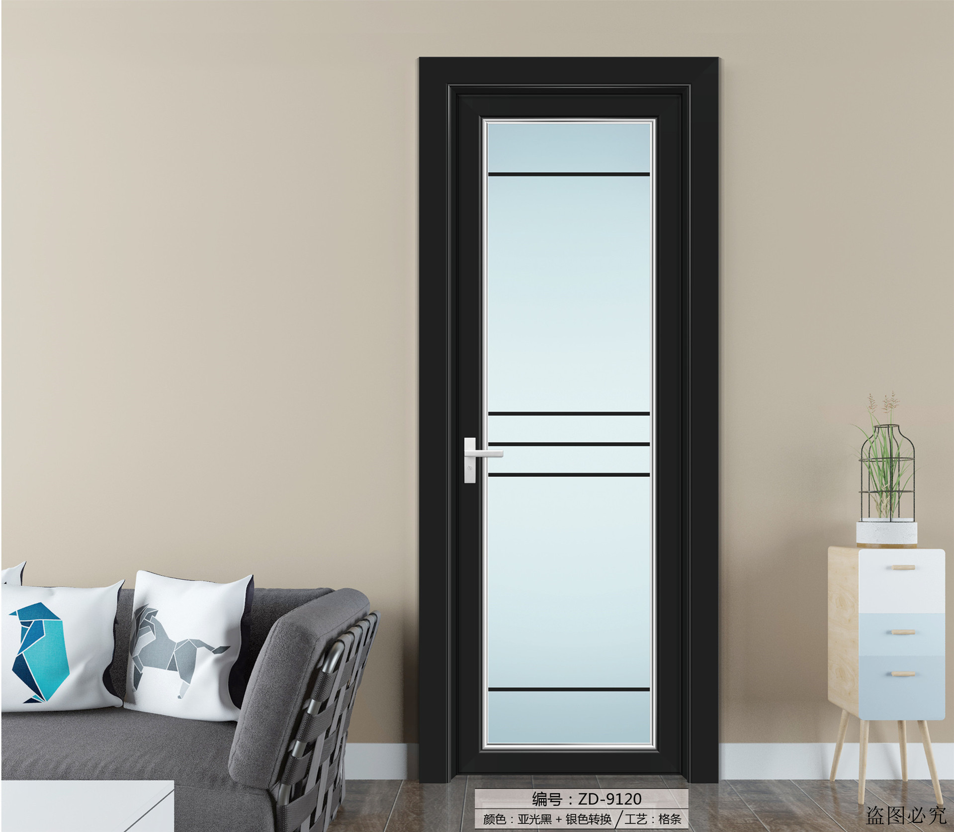 厂家直供 钛镁铝合金卫生间平开门玻璃门厨房洗手间阳台工程门