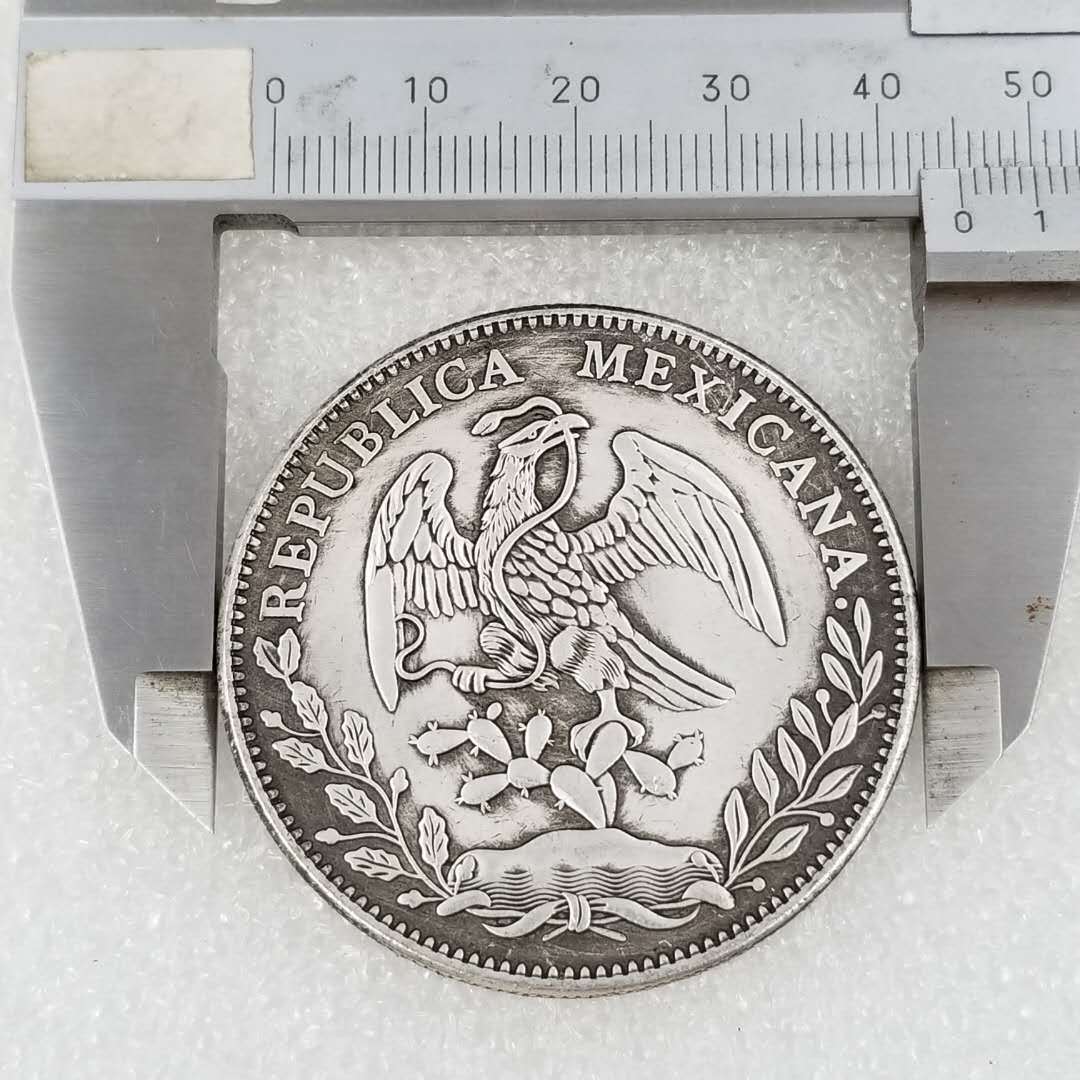 加厚大直径45mm1882墨西哥老鹰叨蛇鹰洋铜芯纪念币仿古银元工艺品