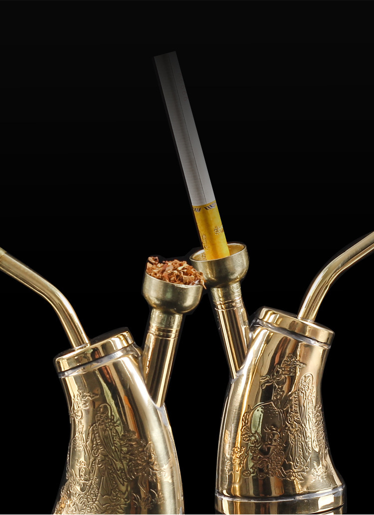 金泰便携手握式水烟壶水烟袋 两用纯铜水过滤铜水烟斗老式jt608