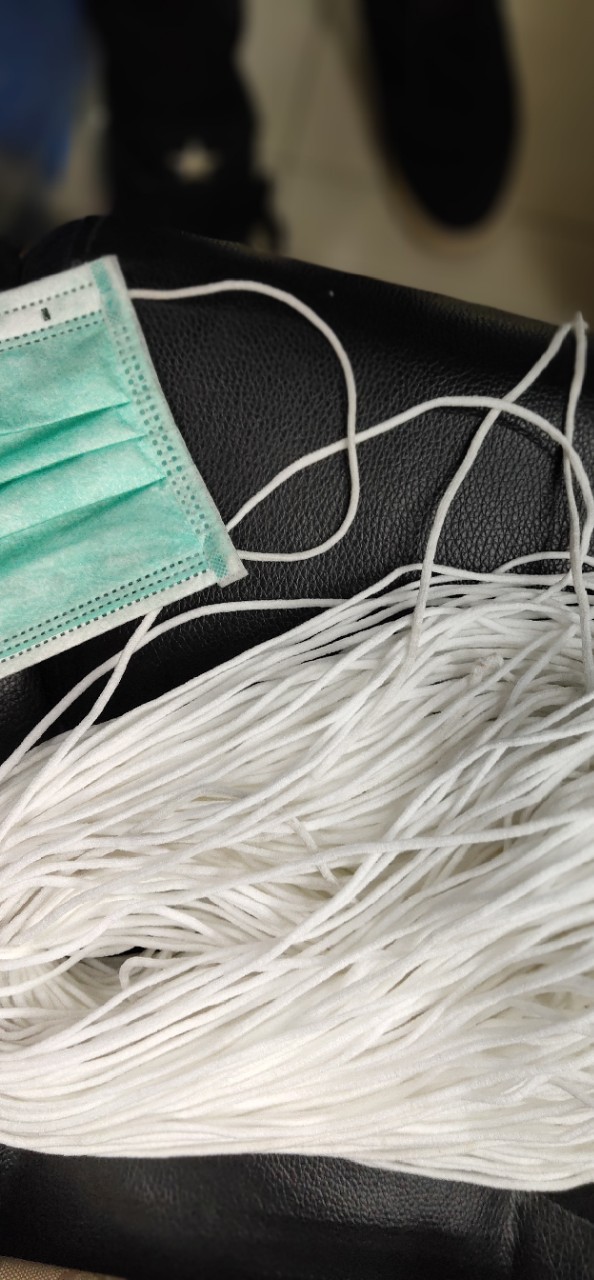 厂家直销口罩松紧带弹力带黑白一次性口罩绳子手工diy辅料配件