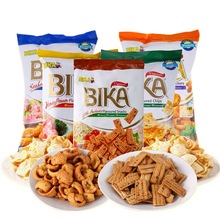 马来西亚进口休闲零食BIKA碧咔薯片鱿鱼海鲜酥多口味怀旧小吃包装