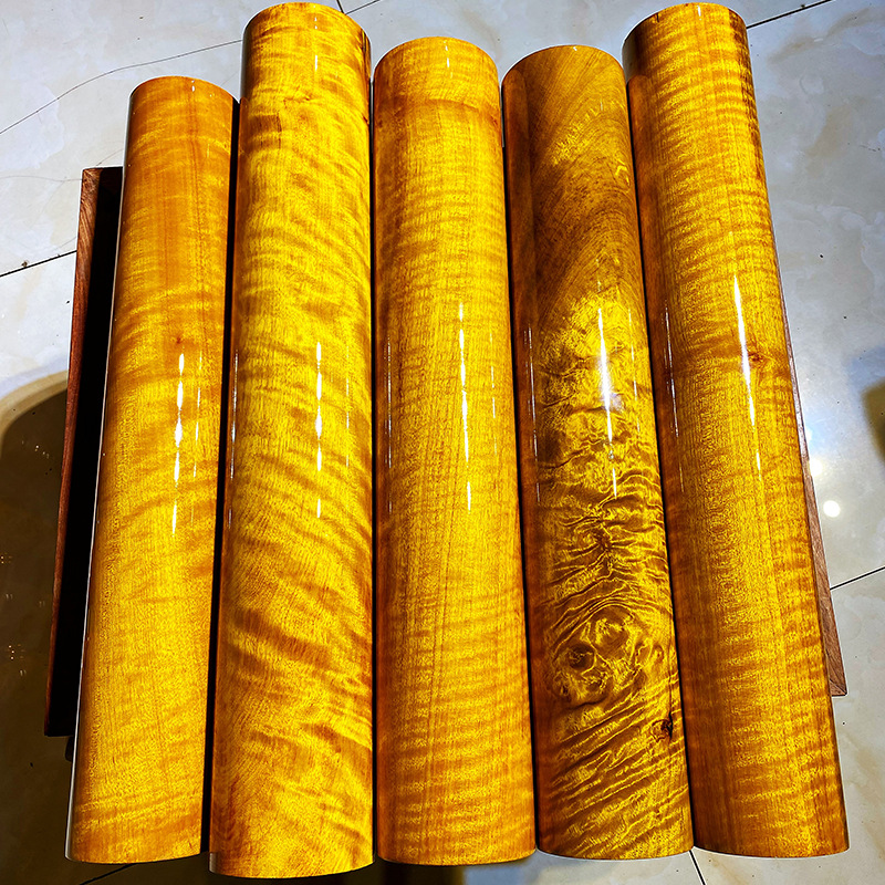 金丝楠木原木金丝水波纹原木风水柱工艺料工艺品圆木