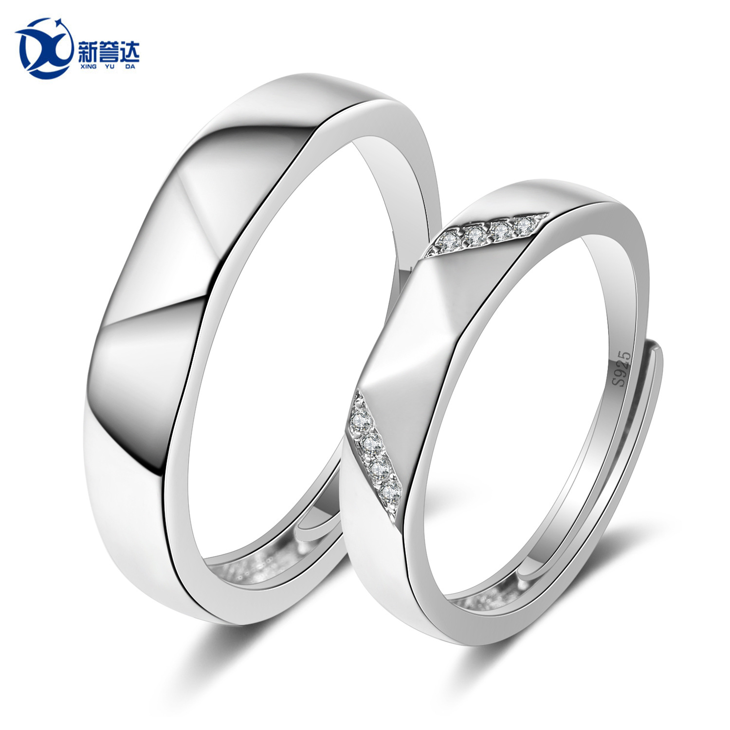 镀银s925缠绵的爱情侣戒指一对创意对戒男女单戒简约厂家直销批发