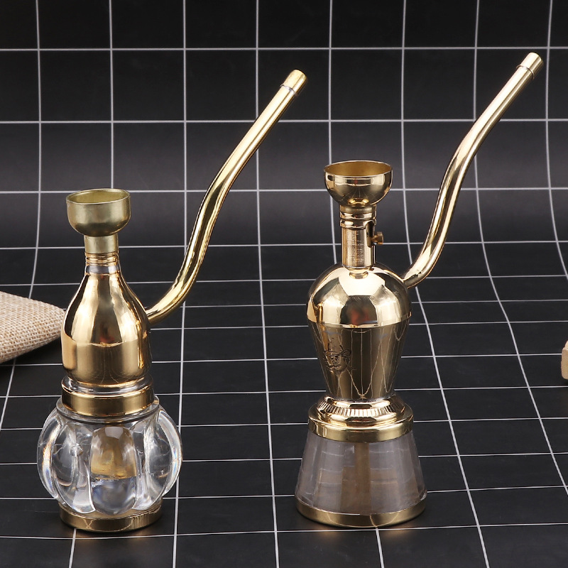 一件代发金泰铜制水烟壶 过滤水烟斗烟具配件批发现货两用烟斗