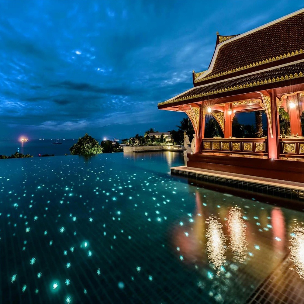 箭特光纤泳池星空水底海洋世界水下满天星景观照明遥控变色