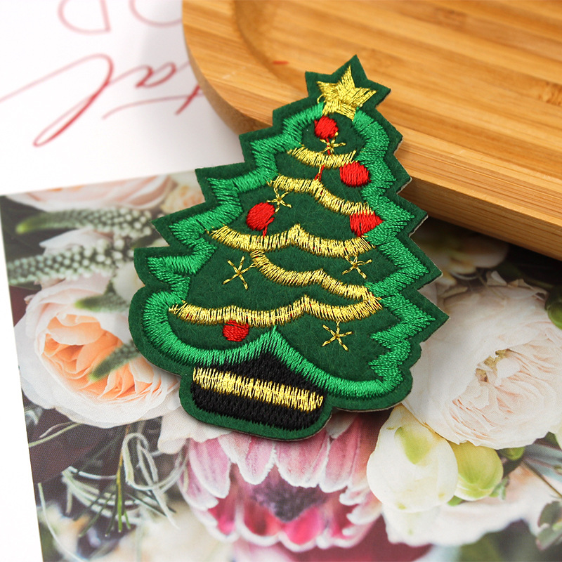 新款现货布贴圣诞节系列刺绣雪花雪人补丁贴服装辅料手工diy装饰