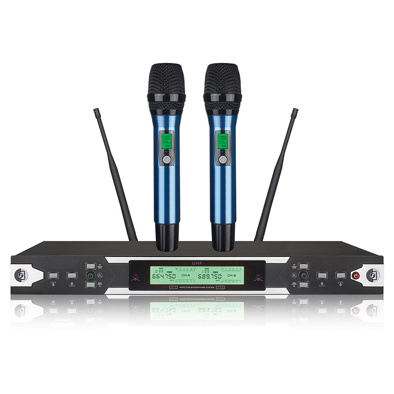 红外对频专业ktv无线麦克风户外舞台演出会议pll无线话筒一拖二