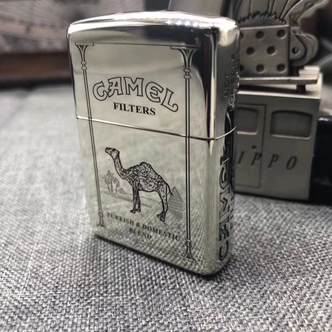 zippo打火机925银骆驼
