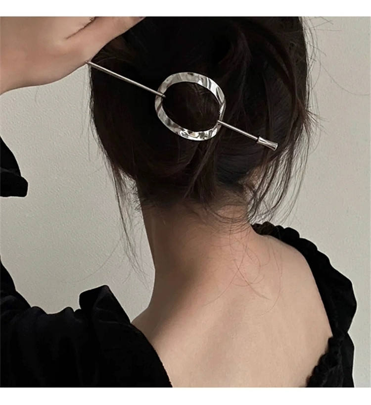 韩国复古金属风几何发簪 韩版百搭气质发饰 日式一字优雅网红发簪