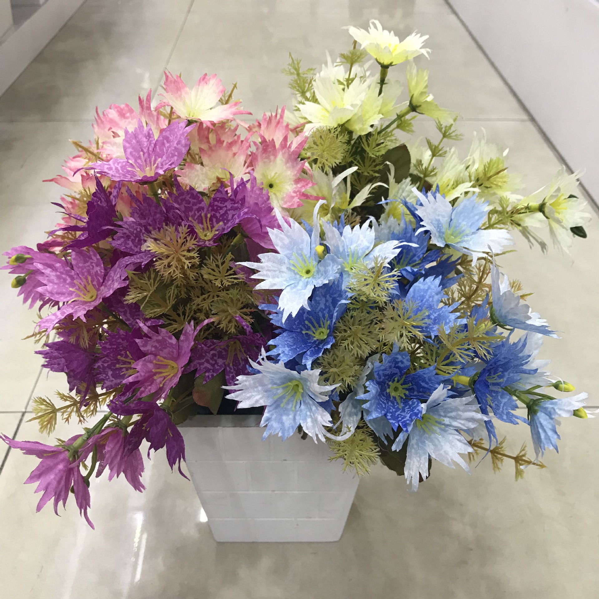 欧式仿真5叉洋兰手工永生花绢花仿真假花 装饰家居餐桌摆放花插花