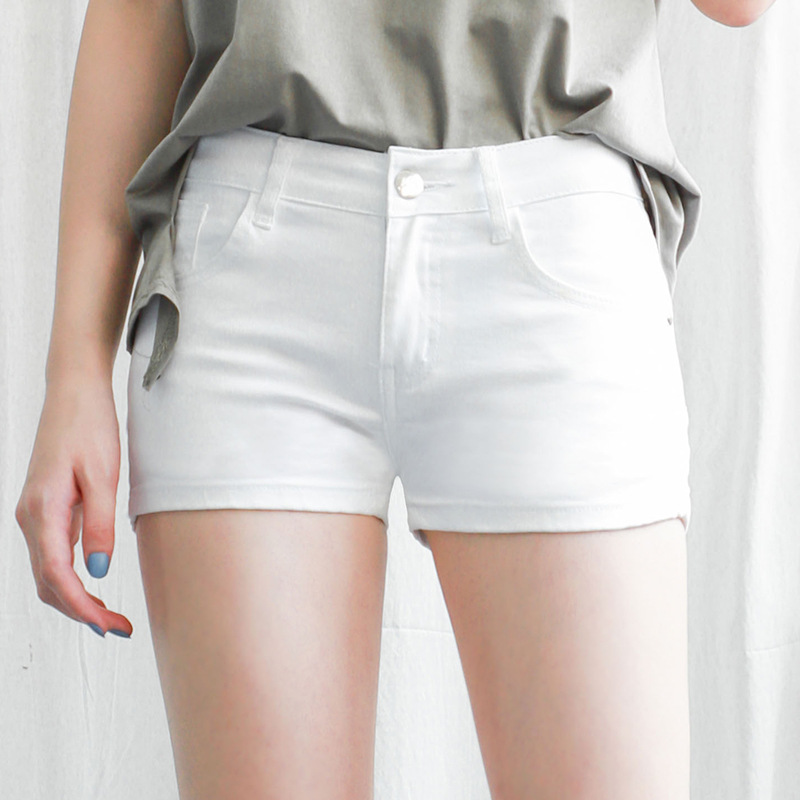 牛仔短裤女夏白色牛仔裤春2021新款韩版紧身学生高腰显瘦热裤