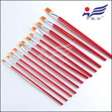 红杆油画笔尼龙水粉笔水彩丙烯画笔排笔工具刷颜料笔排笔木质笔刷