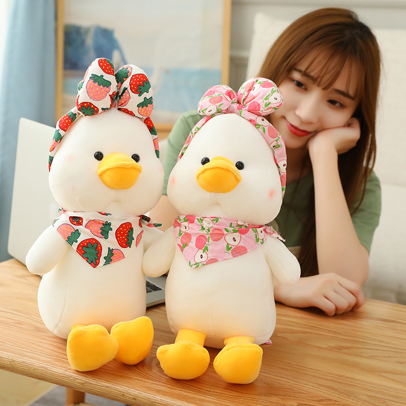 网红你好鸭上学鸭淑女鸭公仔毛绒玩具抓机布娃娃活动礼品定制批发