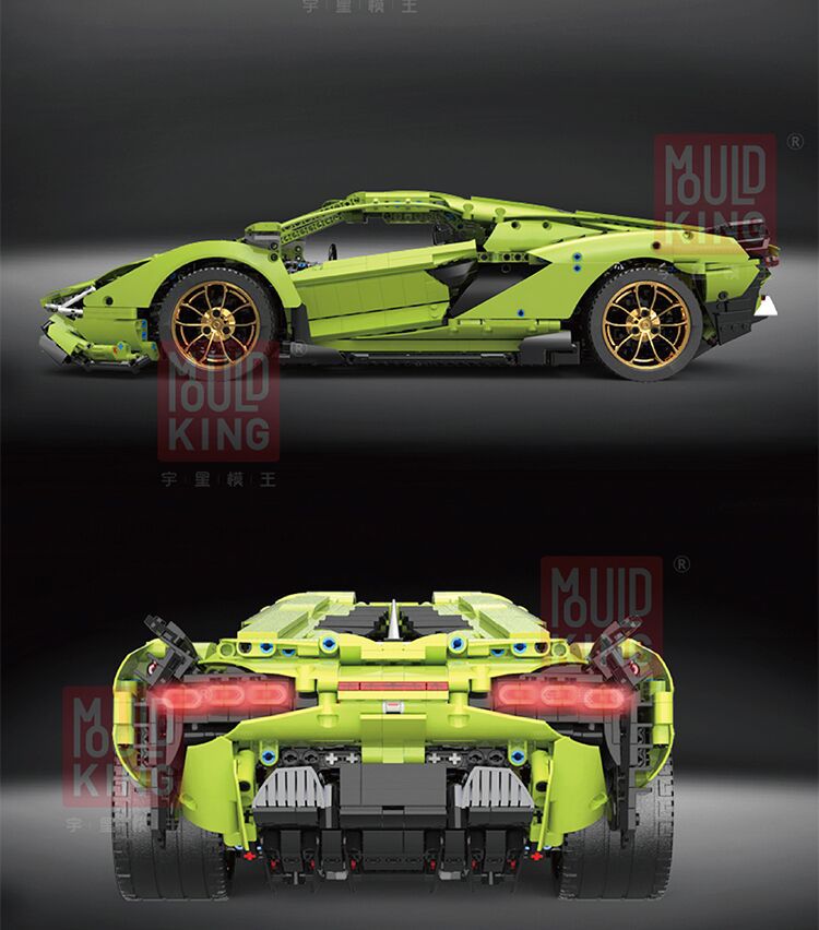 宇星13057科技跑车积木仿真车模型成人益智拼装积木玩具跨境moc