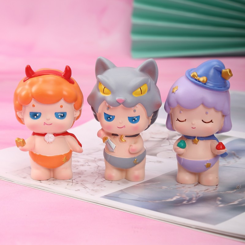 元狼人杀气少女创意公仔盲盒 树脂工艺礼品摆件 盲盒批发厂家