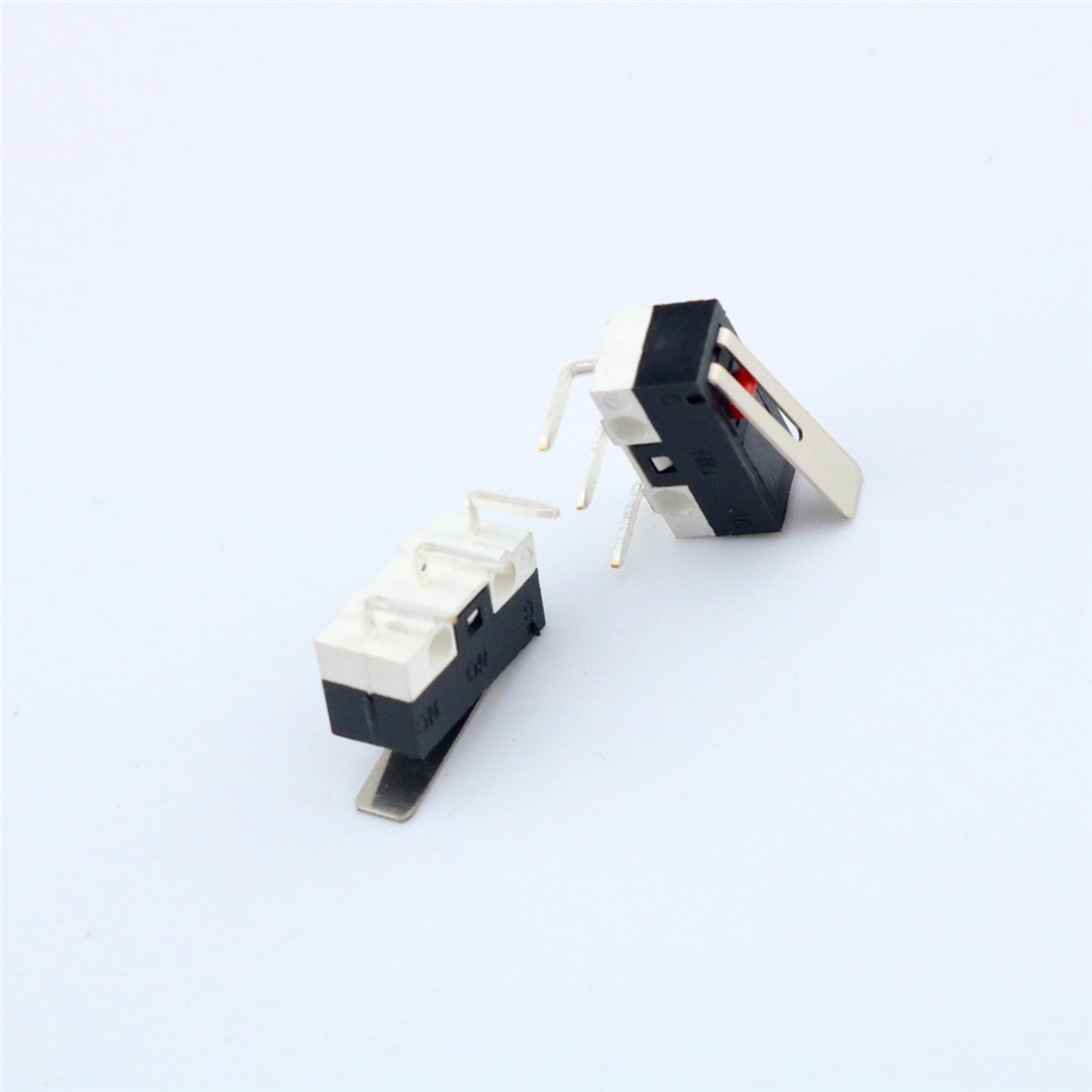 直供kw10鼠标微动开关 轻触微小型行程限位吃鸡开关 左弯脚带直柄