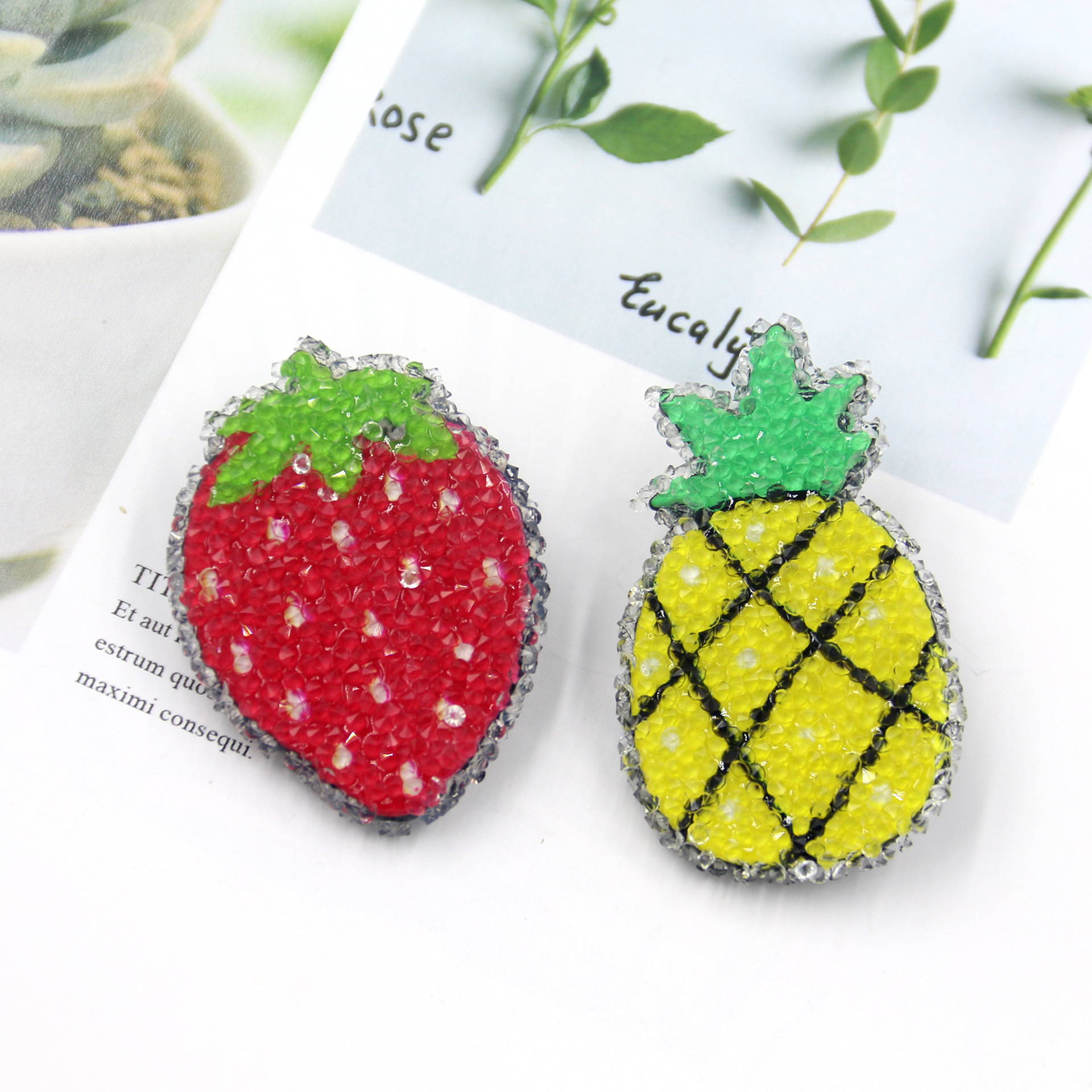 韩国网红透明水晶水果头绳闪亮水钻可爱笑脸发绳甜美少女扎头发饰