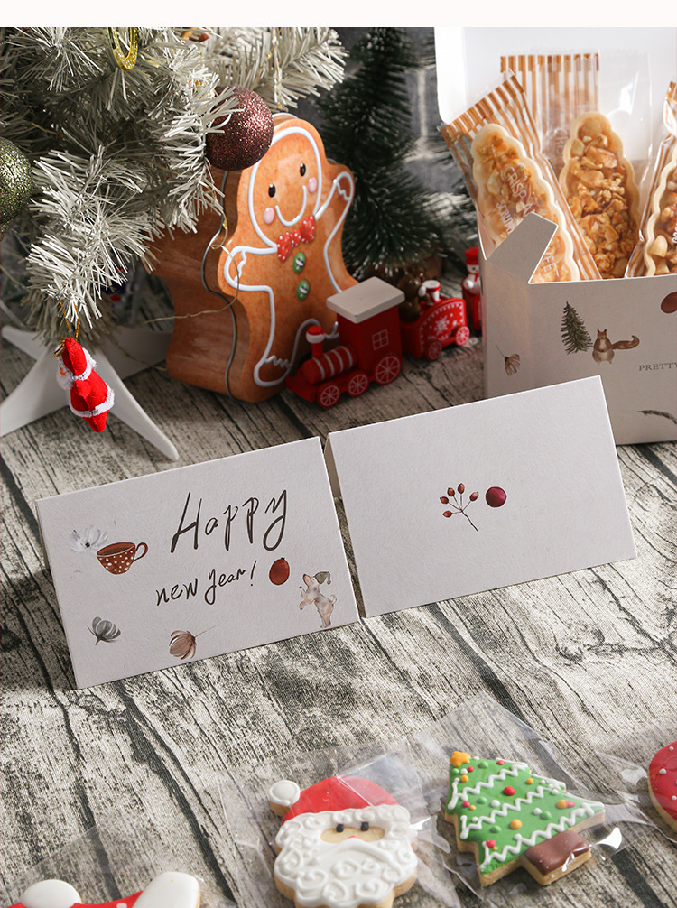 圣诞节贺卡圣诞新年饼干盒糖盒配件装饰卡圣诞节卡片圣诞新年送礼